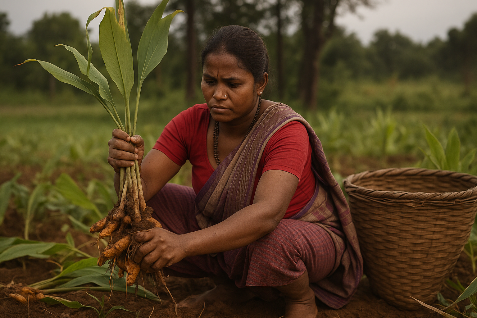 Women Harvesting Turmeric